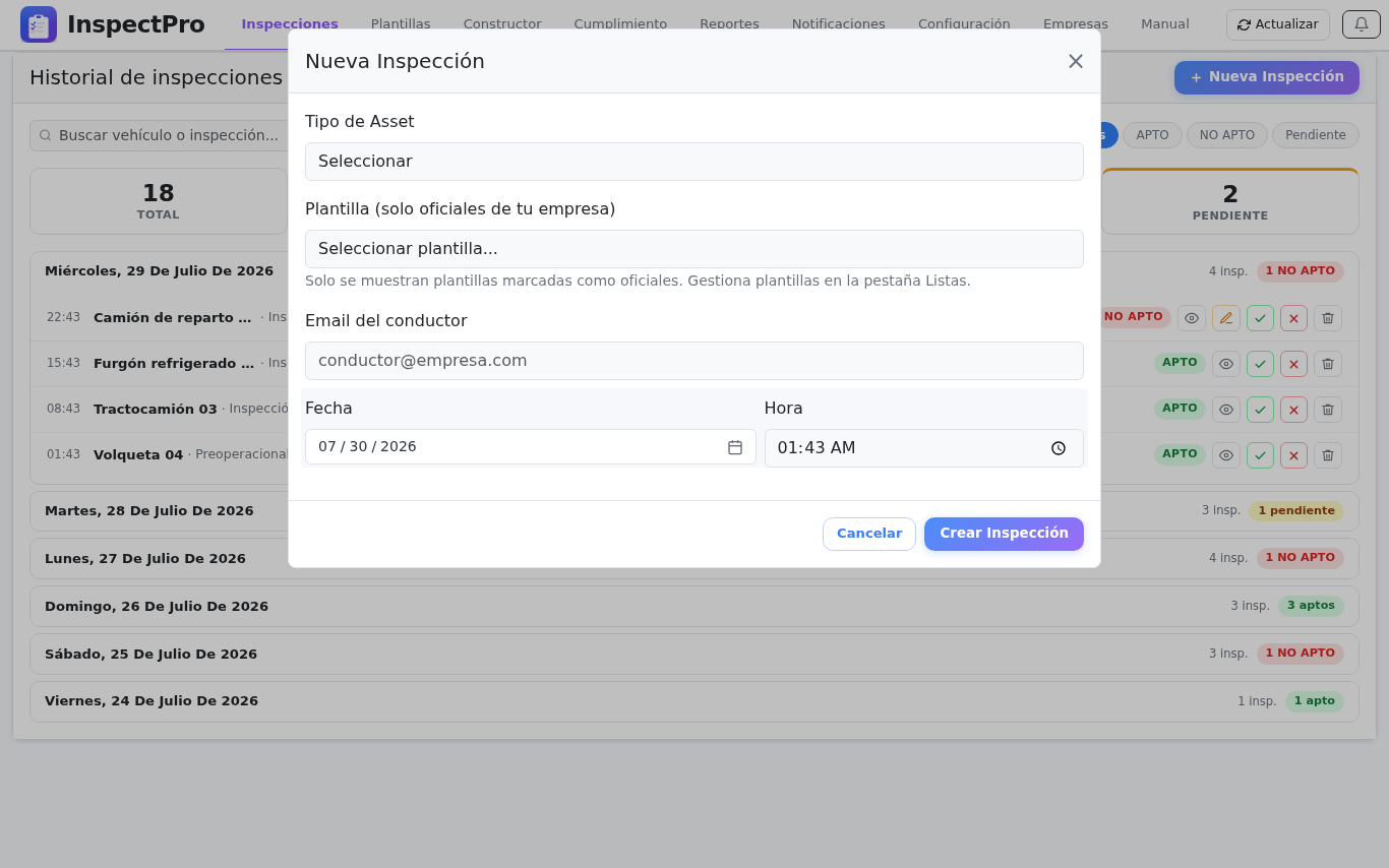 InspectPro en acción